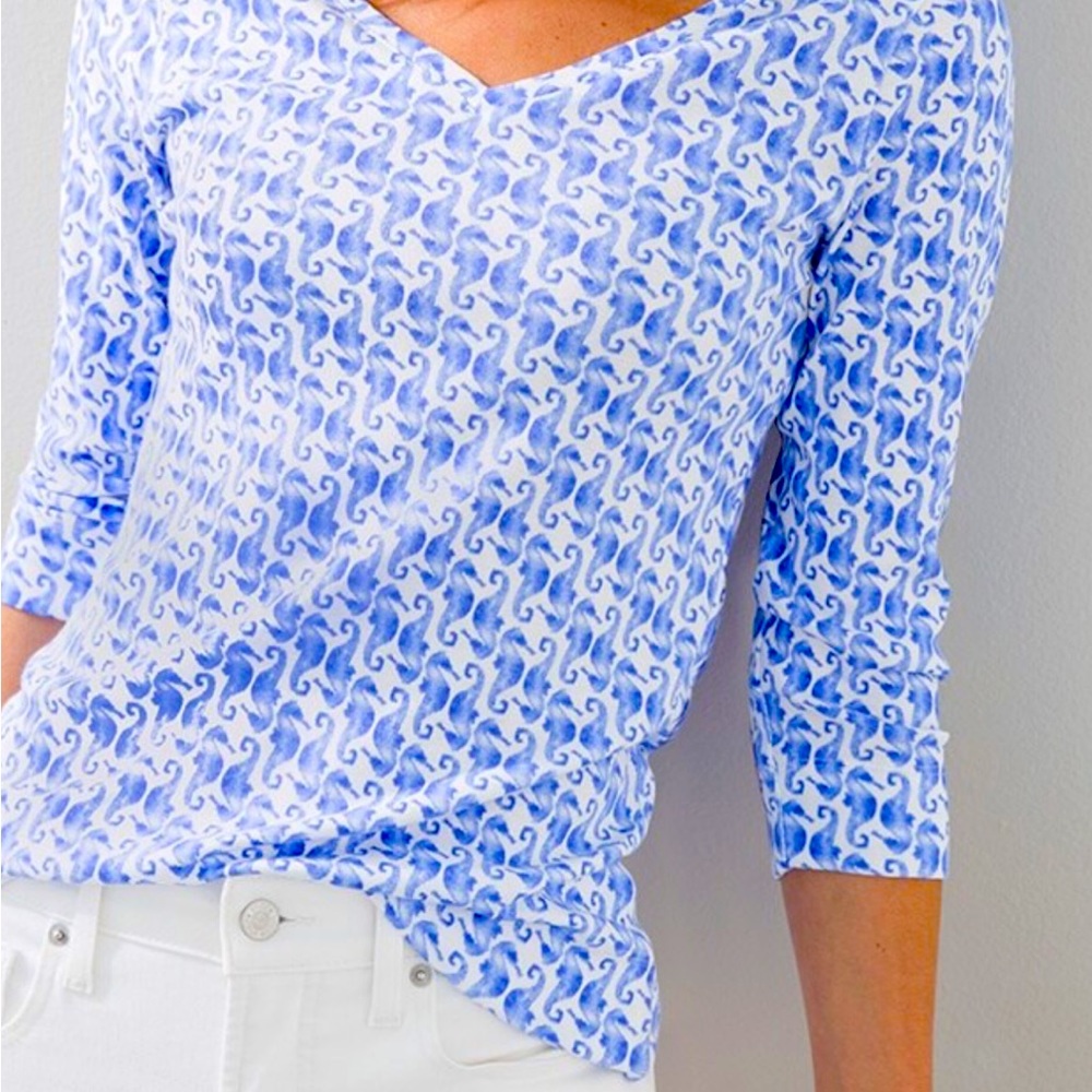 Chico’s Pima Cotton Seahorse Tee
